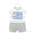high quality soft cotton simple style vivid mouse pattern blue and red stripe luxury baby clothes